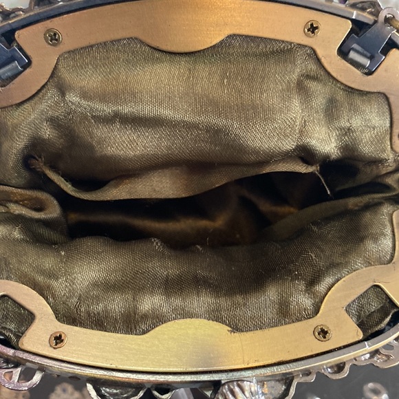 COPY - Inspired vintage Victorian olive green beaded purse with chain. - Picture 5 of 5